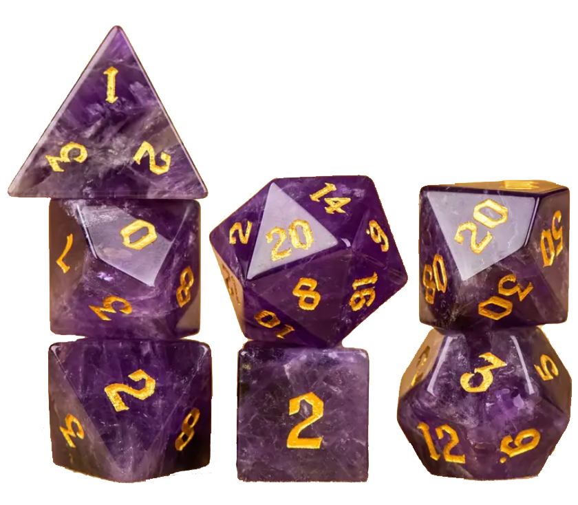 A set of red and gold RPG dice